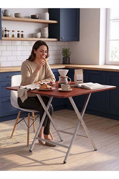 Taimi Folding Dining Table 80x80x75cm,Modern Space-Saving Design With Wooden ...