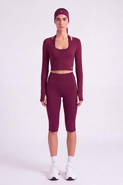 HOLLY LOLLY Tie-Up Crop Cut Ellen Bolero Burgundy