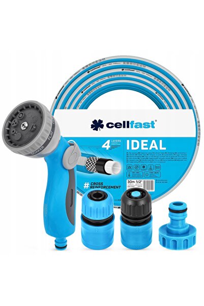 Cellfast Furtun de grădină Ideal 30m 1/2 set pistol de udare conector rapid p...