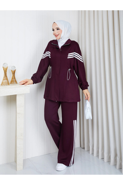 moda periy Modal Lavi̇n Double Set Mürdüm
