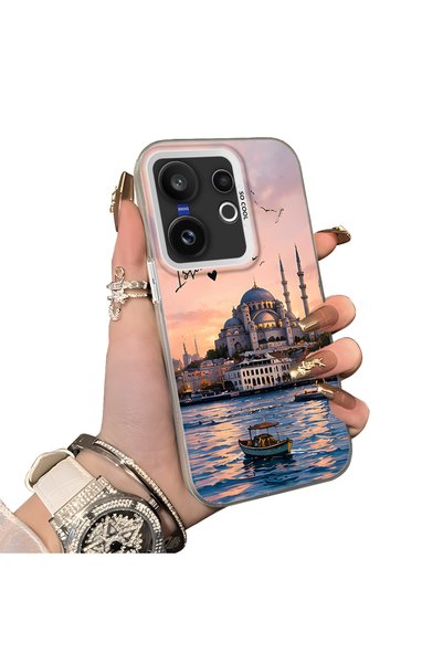 Hontinga Vivo X200 Fe Compatible Silicone Edge Hard Back Case Istanbul Patter...