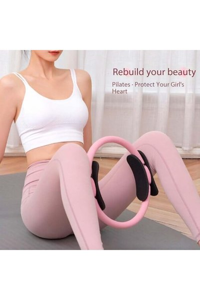 GENERAL DL&3UP Pilates Ring Set, 14.56Inch Magic Circle with Mini Exercise Ball and Resistance Bands, Pilate