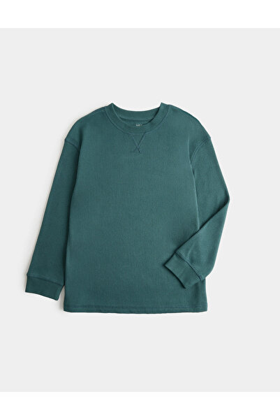 Marks & Spencer Waffle Dokulu Bisiklet Yaka Çocuk Pijama Üstü