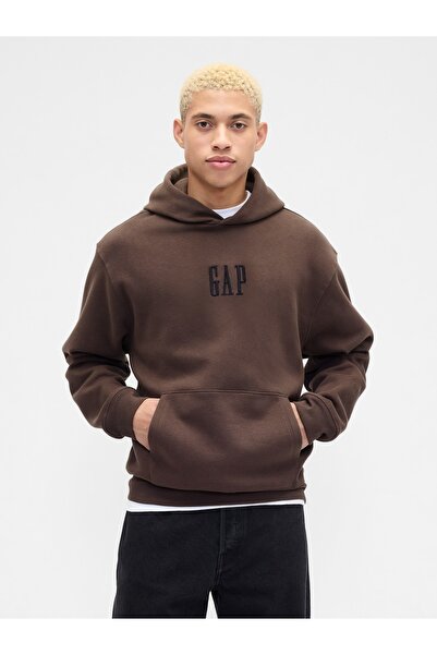 GAP Erkek Kahverengi VintageSoft Oversized Mini-Logo Sweatshirt