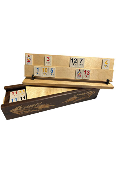 unbranded Joc de Rummy sculptat cu piese din plastic – Maro