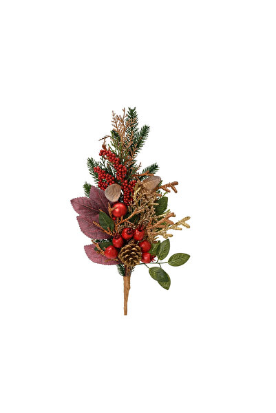 BraziPremium By OLLMA Ramură decorativă pentru bradul de Crăciun, cu fructe r...