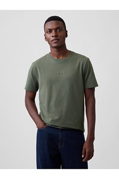 GAP Erkek Haki Everyday Soft Mini Logo T-Shirt