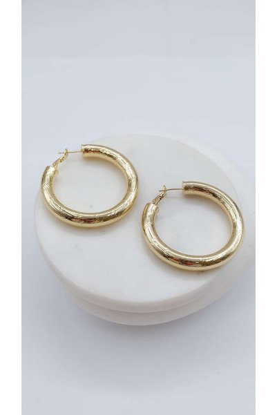 Jerie Curved Large Hoop Earrings