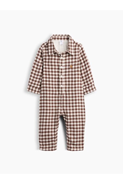 GAP Bebek Kahverengi Gingham Flannel Tulum