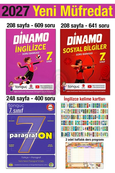 Tonguç Yayınları 7. Sınıf 2027 İngilizce Sosyal Bilgiler Dinamo Paragrafon So...