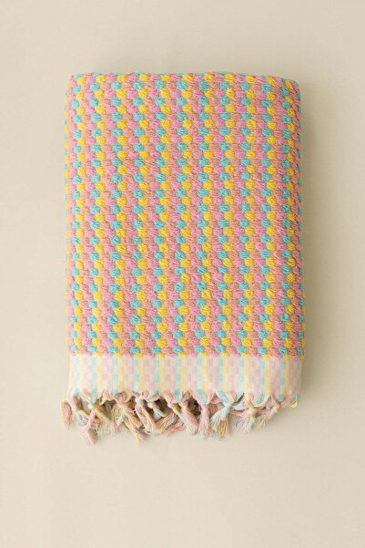 vivamaison Ponpon Towel Chickpea Woven 90X170 Bath Towel Mint Pink