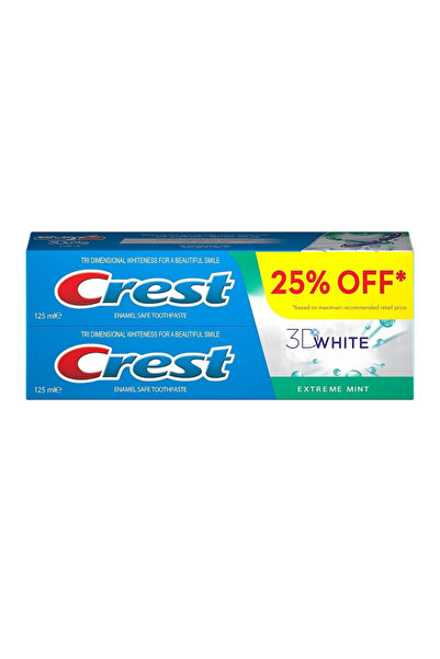 Crest 3D White Extreme Mint Toothpaste, 2 X 125Ml
