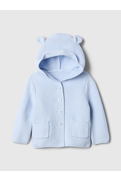 GAP Bebek Açık Mavi Ayı Aplikeli Garter Hırka
