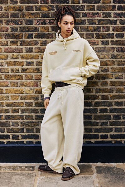 Pull & Bear STWD süet kapüşonlu boxy sweatshirt