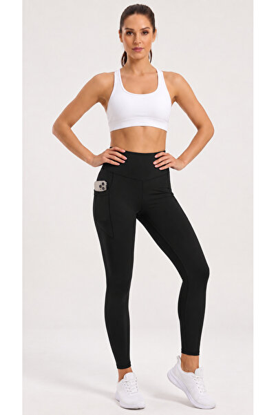 MRN TEKSTİL WOWO ženske sportske leggins sa visokim strukom i džepom za telef...
