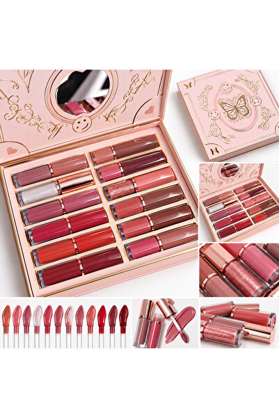 YerliToptan 12-Piece Matte Lipstick Set – 12 Different Colors, Matte Finish W...