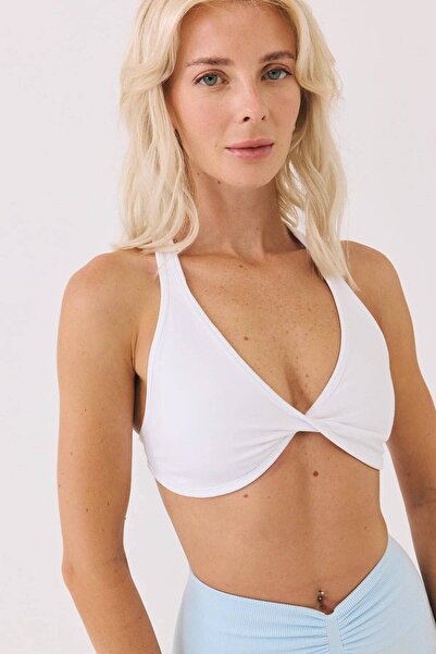 Generic Brand Seamless Bralette with Cross Straps and Pads