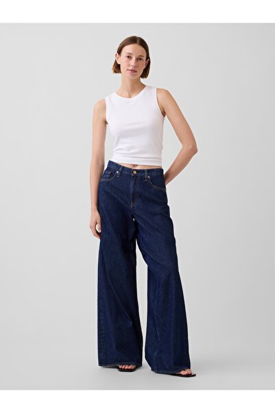 GAP Kadın Koyu Mavi Düşük Bel Extra Baggy Jean Pantolon