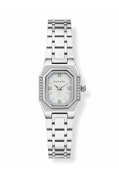 Black Moon Women's watch with silver steel strap