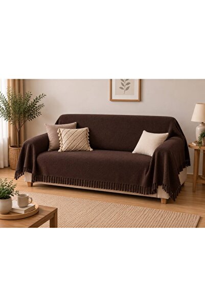 BAYBAYANAY Sofa Cover / Bedspread Brown Plaid 100% Cotton 170X200 cm