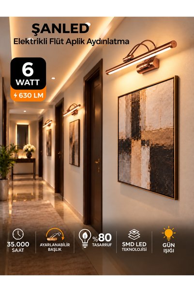 ŞANLED 6W Electric Flute Led Sconce Bronze Color Daylight Adjustable Head 1 Piece