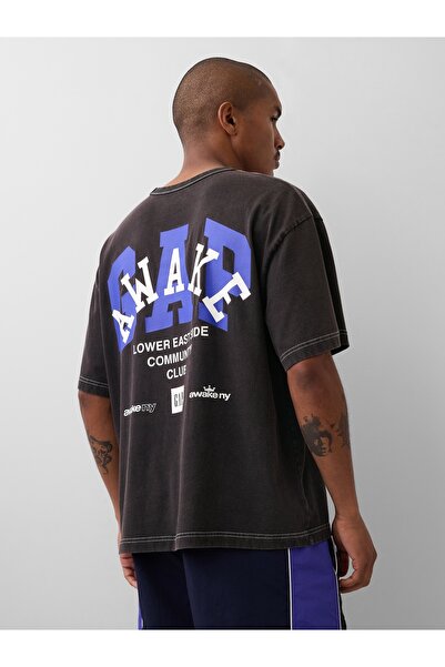 GAP Erkek Siyah × Awake NY Relaxed Logo T-Shirt
