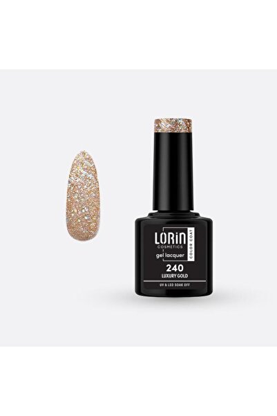 Lorin Cosmetics Lorin Ημιμόνιμο Βερνίκι Νυχιών Τζελ 8ml # 240 (Πολυτελές Χρυσό)