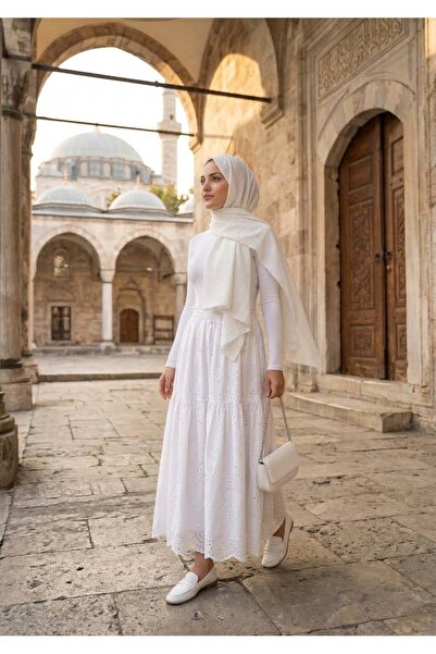 BAYLIN FASHION Kadın Uzun Fisto Etek İnci Detaylı