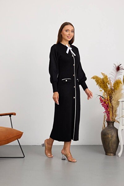 Kağanbutik Stylish Knitwear Dress with Bow