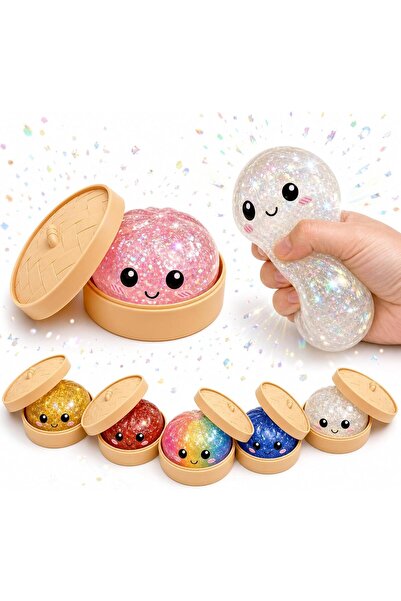 Generic Big Dumpling Squishy Toy ,Stress Relief Ball - Sparkle Filled Sensory...