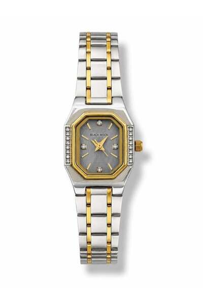 Black Moon Women's watch with gold and silver steel strap
