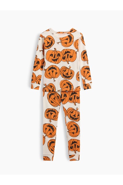GAP Bebek Krem Halloween Baskılı Pijama Takımı