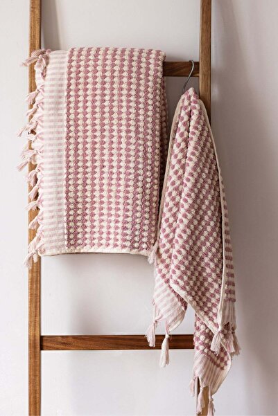 vivamaison Ponpon Towel Chickpea Woven 90X170 Bath Towel Pink
