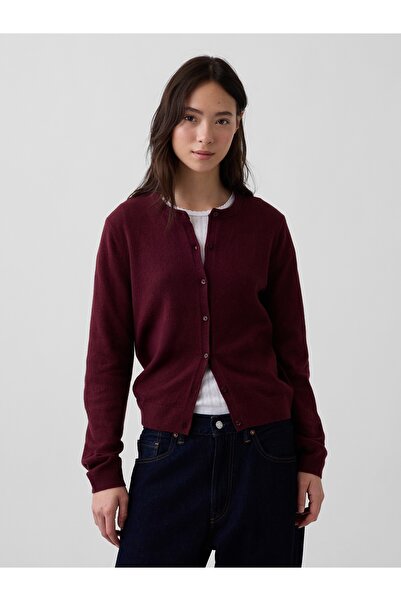 GAP Kadın Bordo CashSoft Crop Hırka