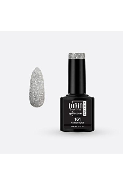 Lorin Cosmetics Lorin Ημιμόνιμο Βερνίκι Νυχιών Τζελ 8ml # 161 (Ασημί με γκλίτερ)