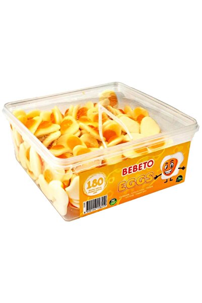 BEBETO Bomboane gumate în formă de ouă, 180 bucăți, 1080g, recipient