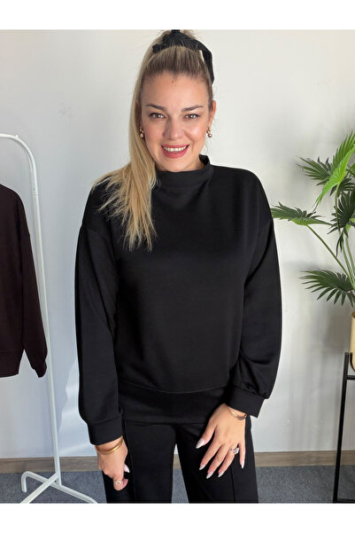 Ded COLLECTION Women's stand collar long sleeve relaxed fit blouse and spanis...