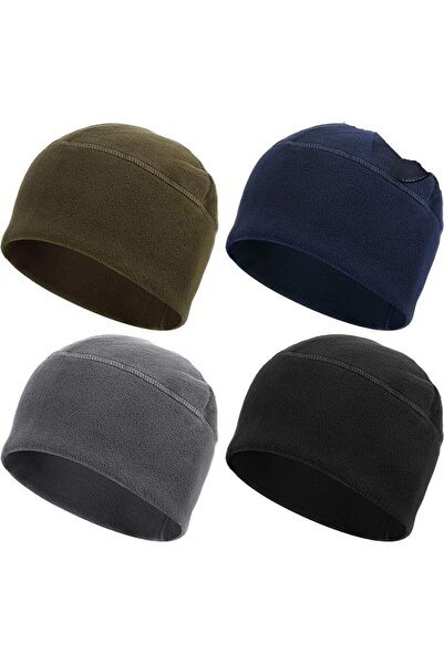 NALACAL 4 Pieces Fleece Watch Cap Skull Beanie Cap Winter Hat for Daily and S...