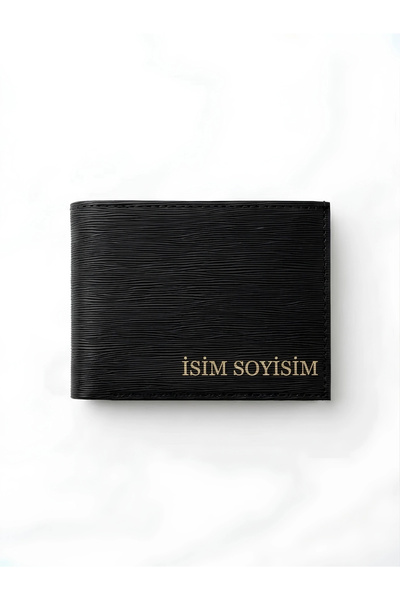 VANİLLA COLLECTİON İsim Baskılı Desenli İnce Deri Cüzdan Geniş Para & 12 Kart Bölmeli