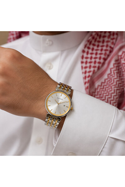 Black Moon Men's Watch Silver Gold Color Silver Dial