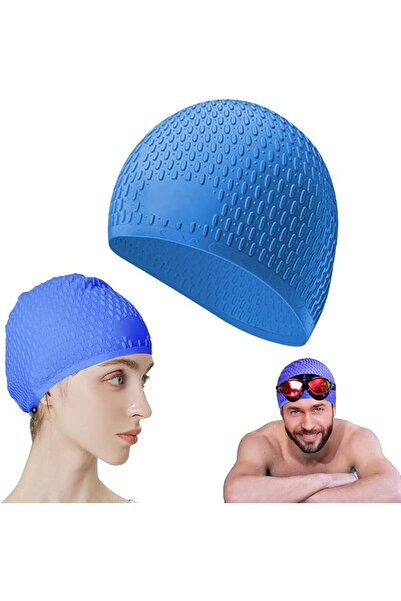 QUTOOB Silicone Swim Cap with 3D Ergonomic Beautiful Design for Men, Girls, I...