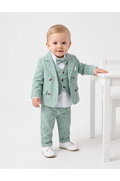 MiniKids Costumas elegant Mihnea, cu verde