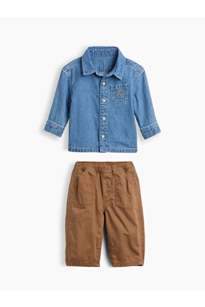 GAP Bebek Mavi Denim Outfit Set