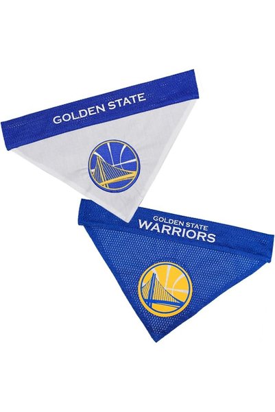Pets First NBA DOG BANDANA - GOLDEN STATE WARRIORS REVERSIBLE PET BANDANA. 2 ...