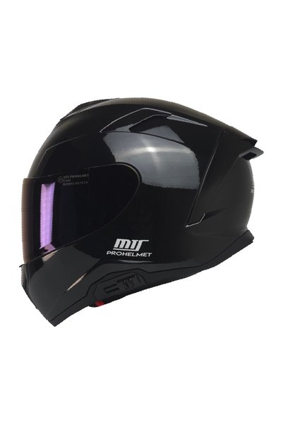 MTS X340 Black Kapalı Motosiklet Kaskı Parlak Siyah