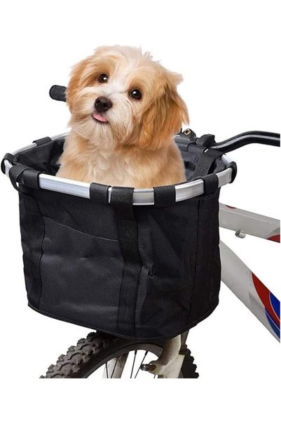 SKEIDO Bicycle Bike Detachable Cycle Front Canvas Basket Carrier Bag Pet Carr...