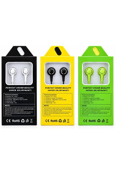 Generic Wired Earphones with Microphone,Deep Bass Headphones for Smartphones, Laptop, PC, Gaming, and MP3 Players(3pc combo)