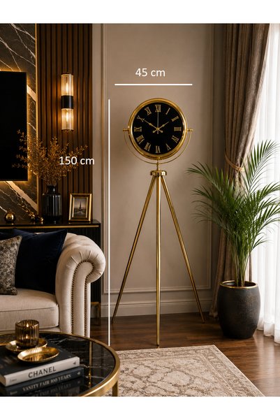 Genel Markalar Gold Premium Aynalı Tripod 150 x 45 cm Ayaklı Saat