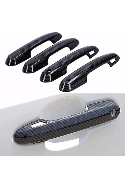 Generic 4PCS Door Handle Cover Trims Carbon Fiber Car Door Handle Protector C...