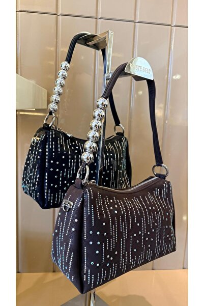 DUYGUSHOESBAG Imported women's suede and rhinestone-embellished silver pearl ...